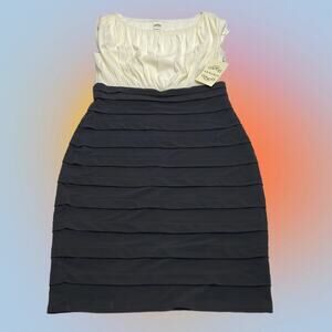 SANGRIA Women’s 10 Cream Black Sleeveless Dress